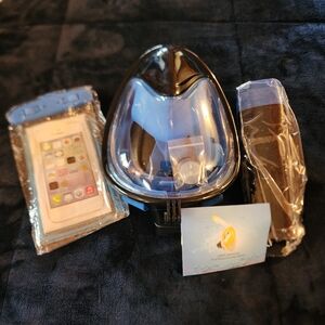 180 Degrees Blue Waterproof Phone Case and Snorkel Mask Set